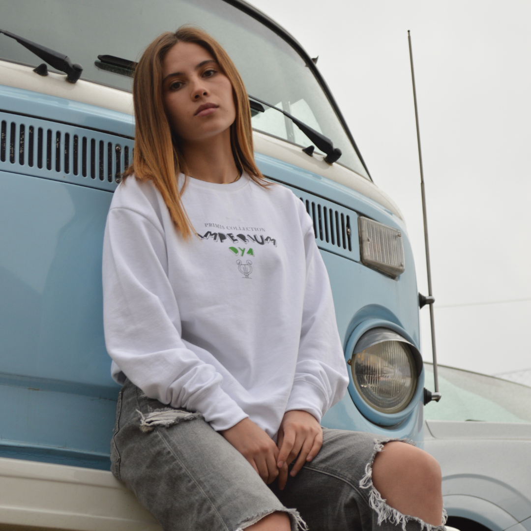 Sudadera crewneck blanca | PRIMIS COLLECTION